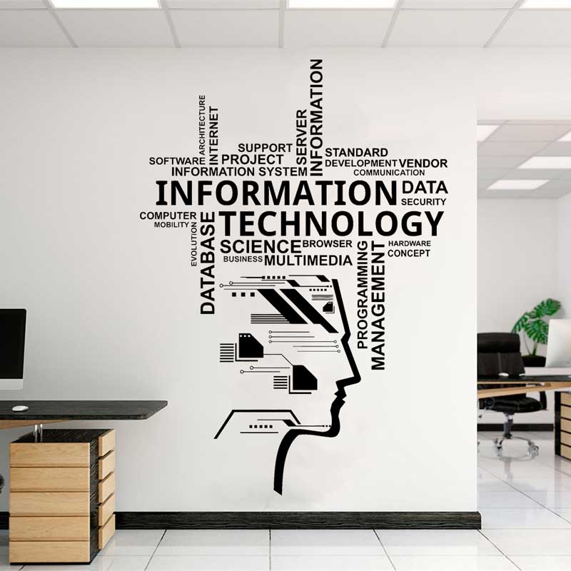 Information Technology Officer - Informatie Technologie Vinyl Muurtattoo Educatief Engineering