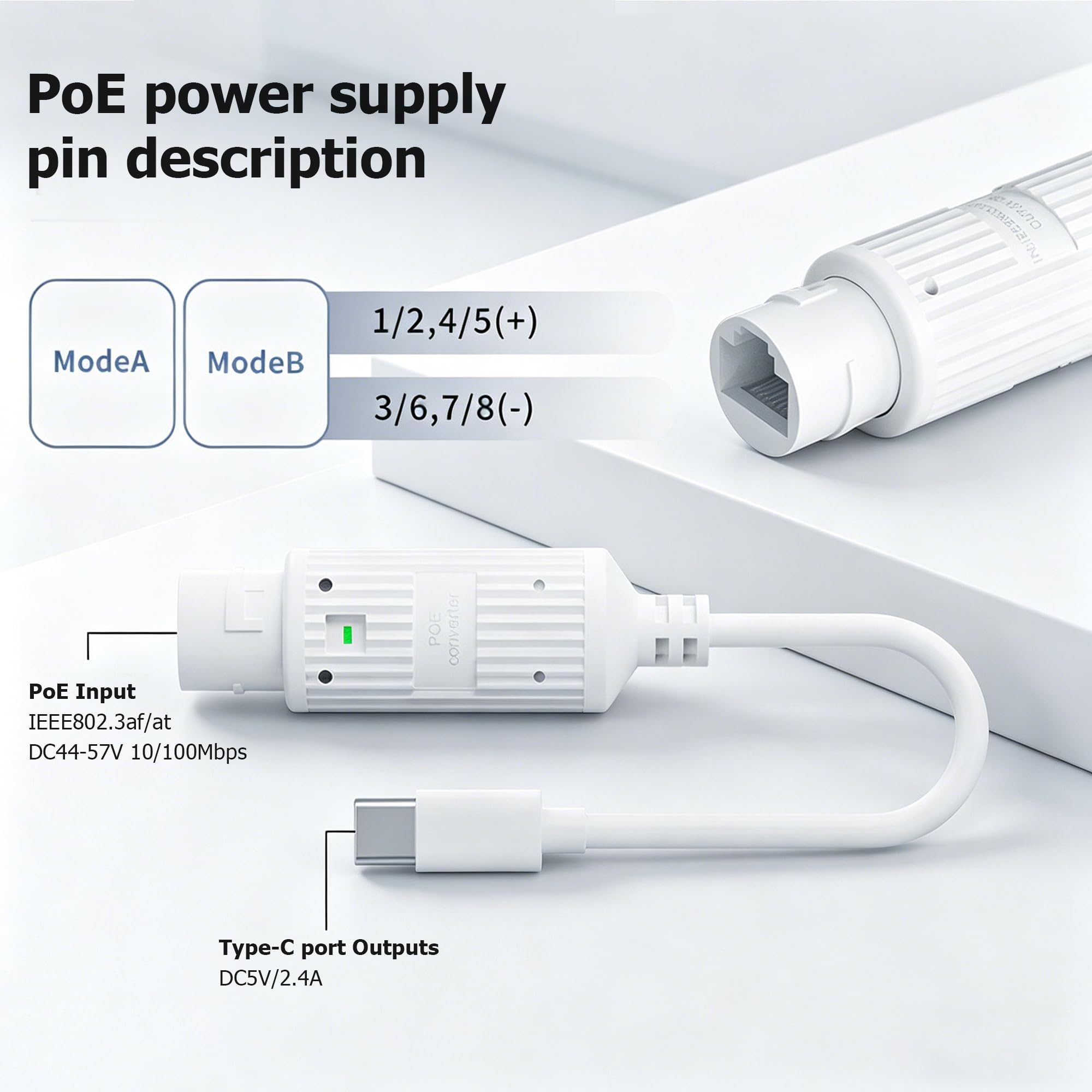 POE naar USB-C stroomconverter - Power Over Ethernet recensie en prijs